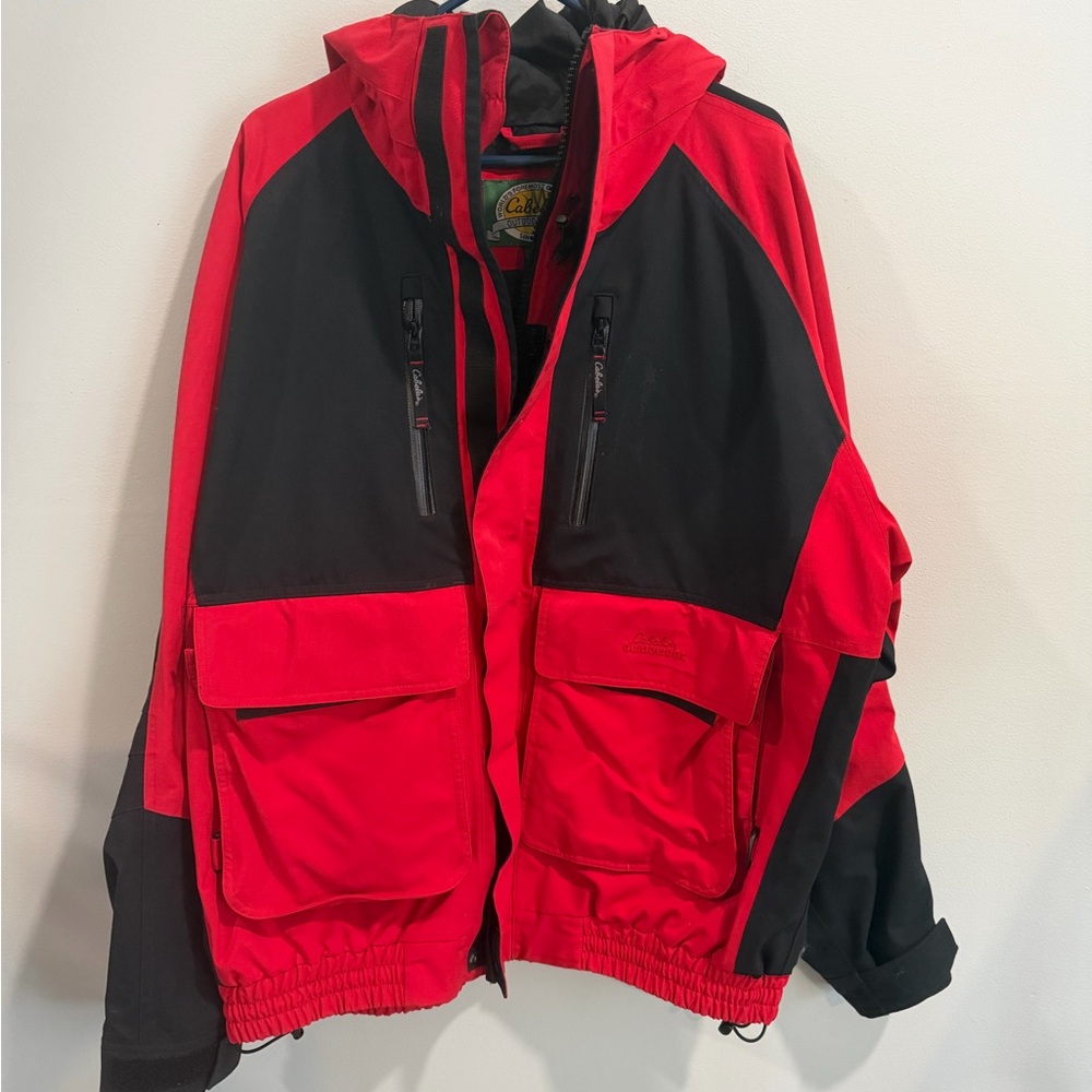 Cabela's Vintage Red and Black Guidewear‎ Gore-Tex parka /Jacket